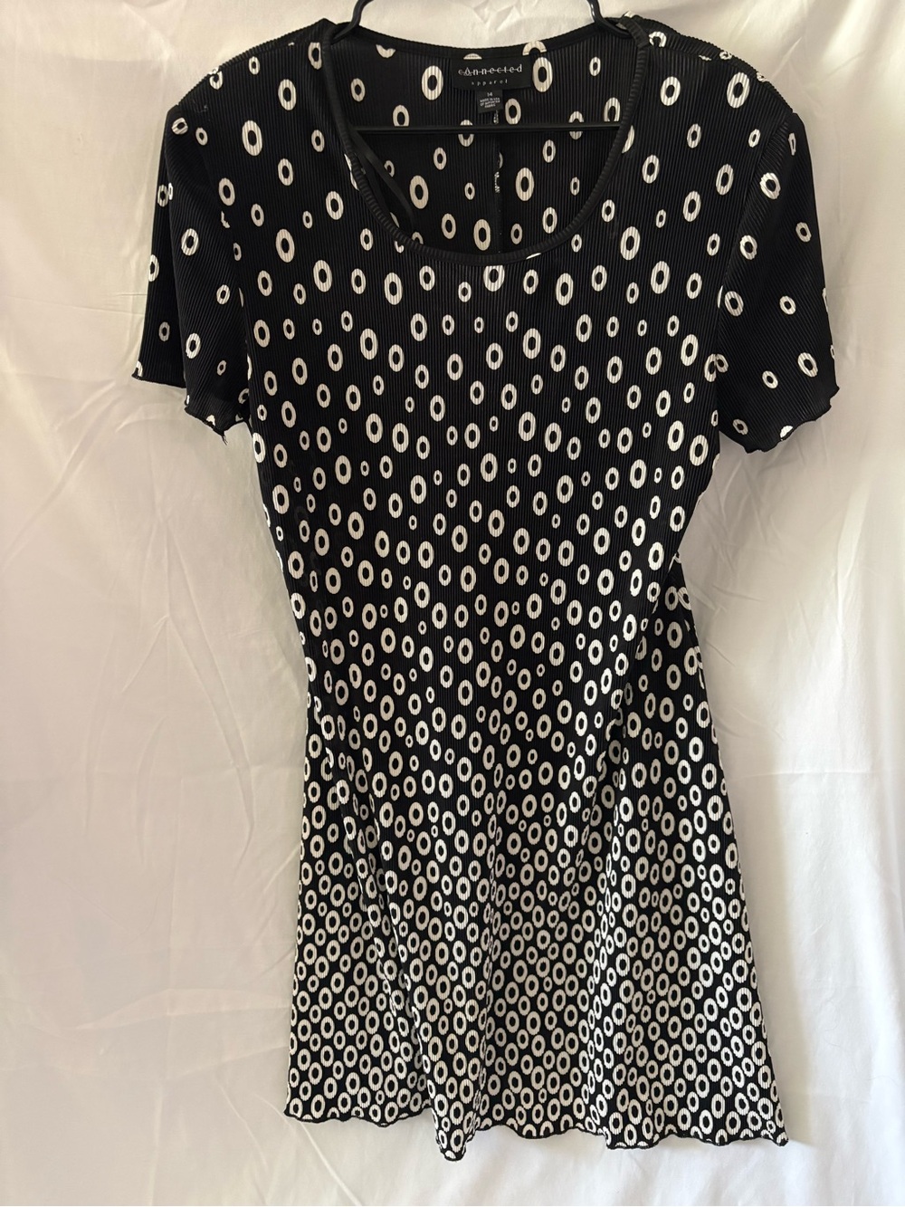 Abound Black and White Polka Dot Short Sleeve Dress